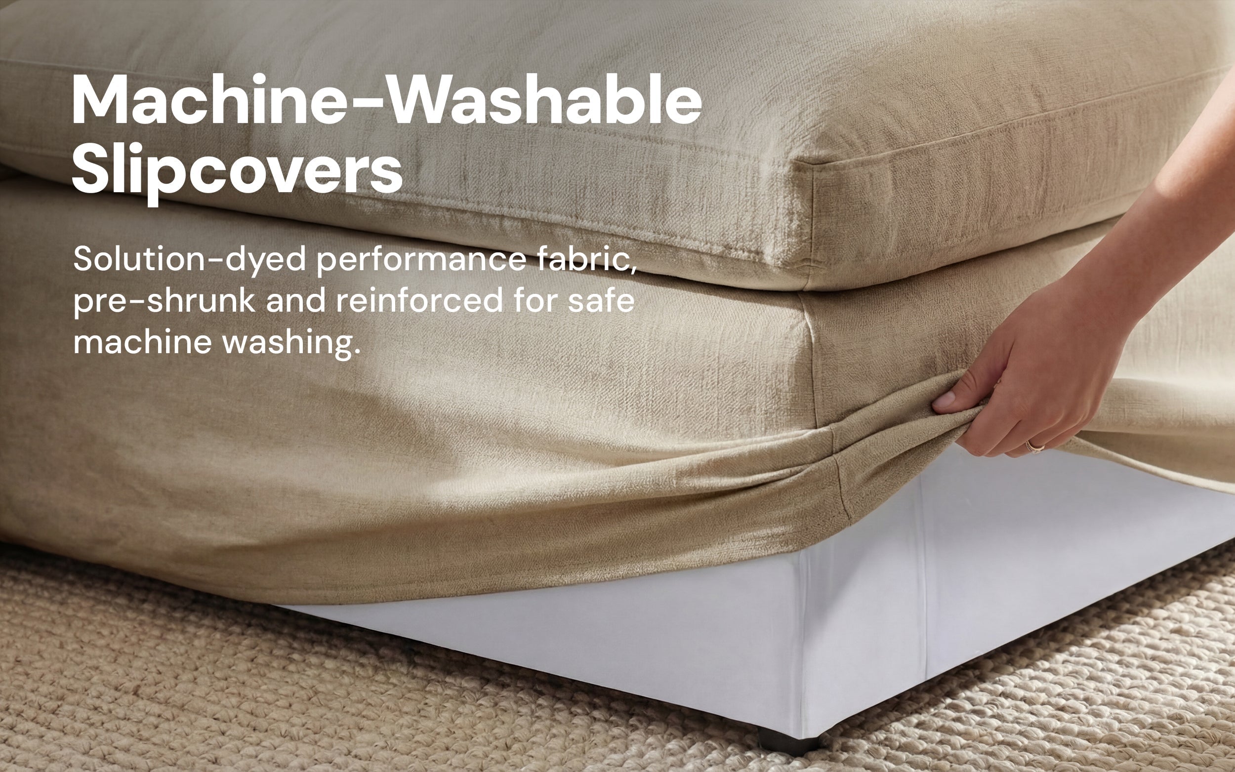 Cloud Couch Luxe Left Armrest Modular Seater | Beige