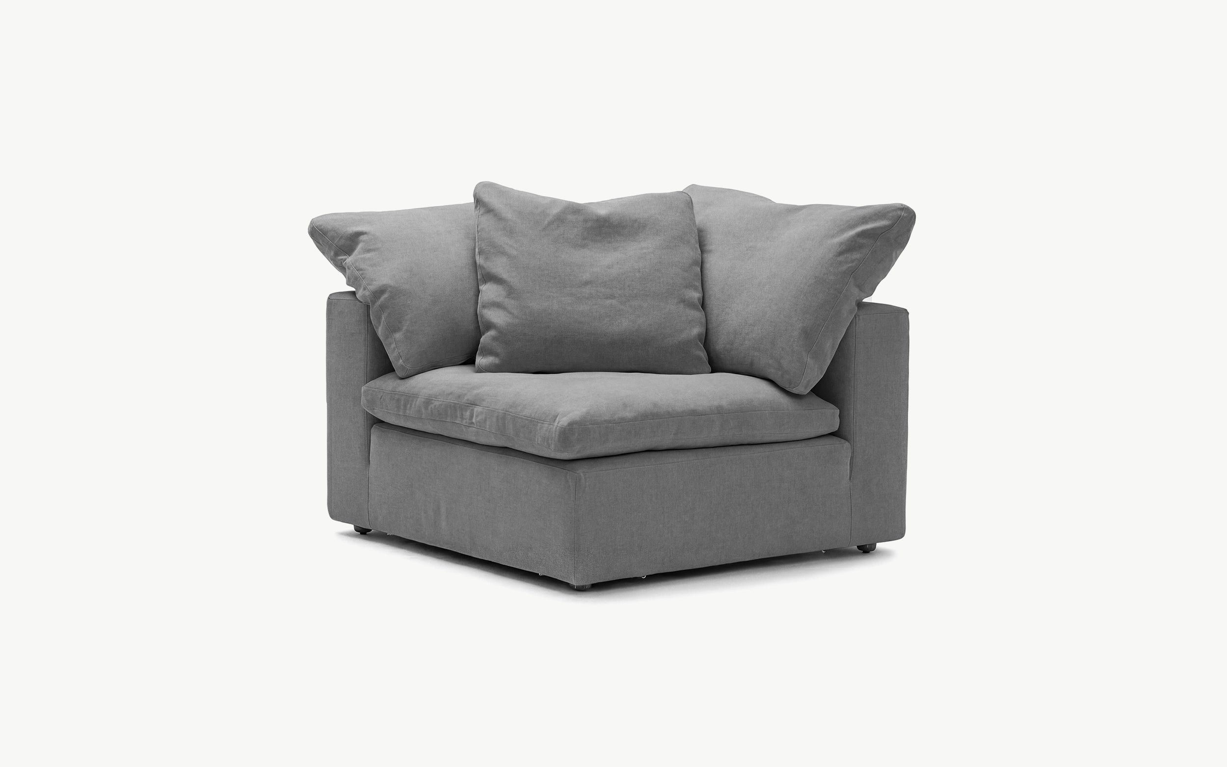 Cloud Couch Luxe Right Armrest Modular Seater | Gray