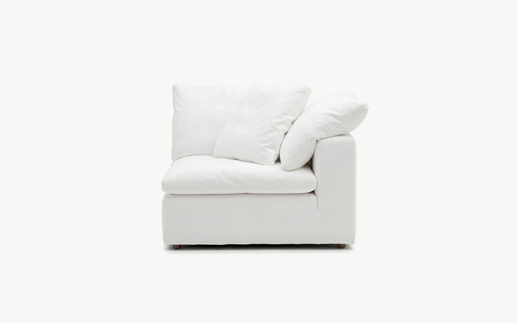 Cloud Couch Luxe Left Armrest Modular Seater | White